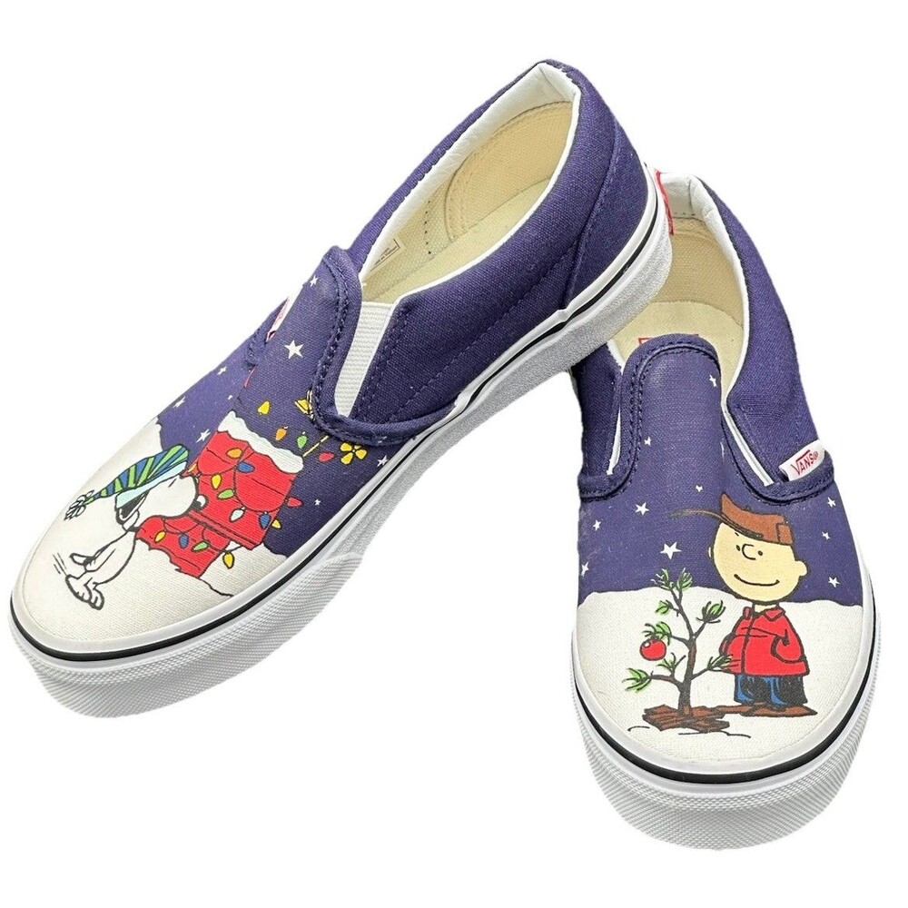NEW RARE VANS CHARLIE BROWN & SNOOPY CHRISTMAS YOUTH Sz 3